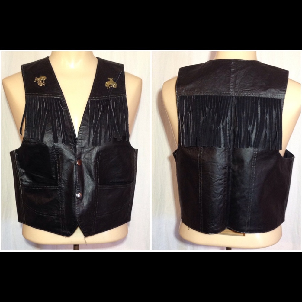 Women's Vintage Chasser Fringe Leather Vest